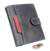 Portfele - Portfel Męski Skórzany PIERRE CARDIN Skóra Licowa Duży Pionowy Z Zapięciem MATOWY VO02 326A - miniaturka - grafika 1