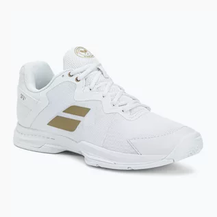 Buty sportowe męskie - Buty do tenisa męskie Babolat 22 SFX3 All Court Wimbledon white/gold - grafika 1