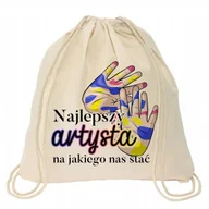 Plecaki worki - Worek Eko Beż Na Prezent NAJLEPSZY ARTYSTA Wzory - miniaturka - grafika 1