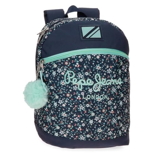 Pepe Jeans Alenka Plecak Codzienny Niebieski 25x32x12 cms Poliester 9,6L by Joumma Bags, niebieski, plecak na co dzień