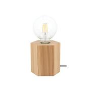 Lampy stojące - Spotlight Geometryczna LAMPA stołowa HEXAR 7819174 drewniana LAMPKA biurkowa ekologiczna stojąca dąb olejowany czarna 7819174 - miniaturka - grafika 1