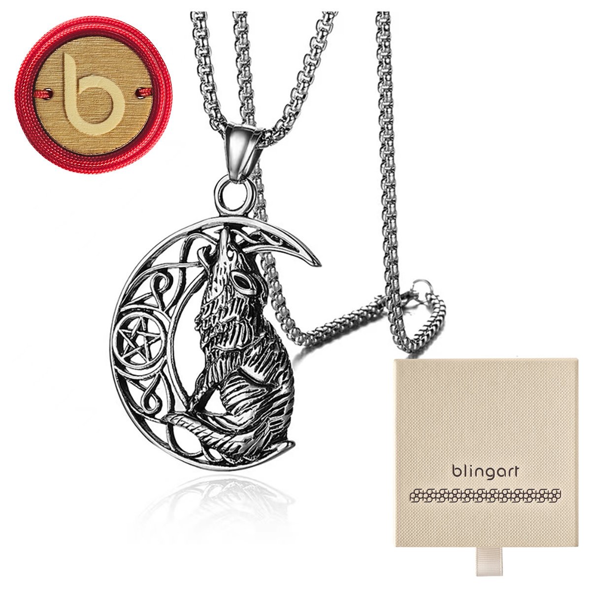 Naszyjnik z ZAWIESZKĄ stal 316L FENRIR księżyc VIK