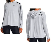Bluzy damskie - Damska Bluza z Kapturem Under Armour - Nierozpinana - Szara - Rozmiar SM - 1351977014 - miniaturka - grafika 1