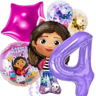 Balony i akcesoria - Zestaw balonów urodziny KOCI DOMEK GABI cyfra 100cm - 4 - miniaturka - grafika 1