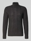 Swetry męskie - Sweter z dzianiny z golfem model ‘BASIM’ - miniaturka - grafika 1