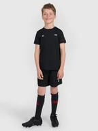Spodnie i spodenki dla chłopców - 4F Spodenki sportowe dziecięce 4F JUNIOR x Robert Lewandowski - czarne 122/128 (6-8 lat) - miniaturka - grafika 1