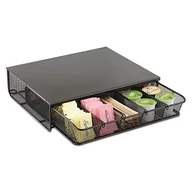 Akcesoria i części do ekspresów do kawy - Safco 3274BL Onyx Mesh Hospitality Organizer z 1 szufladą - czarny - miniaturka - grafika 1