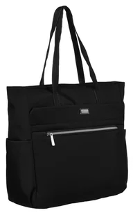PETERSON Duża i pojemna torebka damska czarna shopper bag na ramię mieści a4 suwak - Torebki damskie - miniaturka - grafika 1