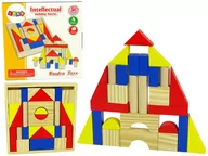 Klocki - Import LEANToys Zestaw Kolorowe Drewniane Klocki Domek LT-10334-0 - miniaturka - grafika 1