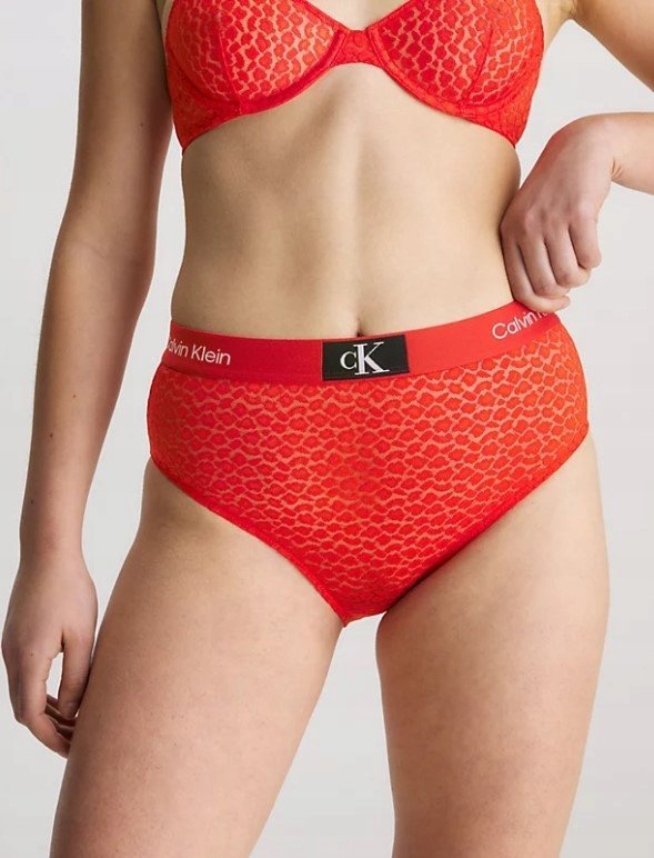 Calvin Klein Koronkowe Figi Z Wysokim Stanem M 0_8 Tia