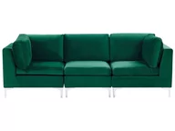 Sofy i kanapy - Beliani Sofa modułowa 3-osobowa welurowa zielona EVJA - miniaturka - grafika 1