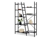 Regały - NOWOCZESNY REGAŁ DO PRACOWNI GEFION CZARNY NA STELAŻU - miniaturka - grafika 1