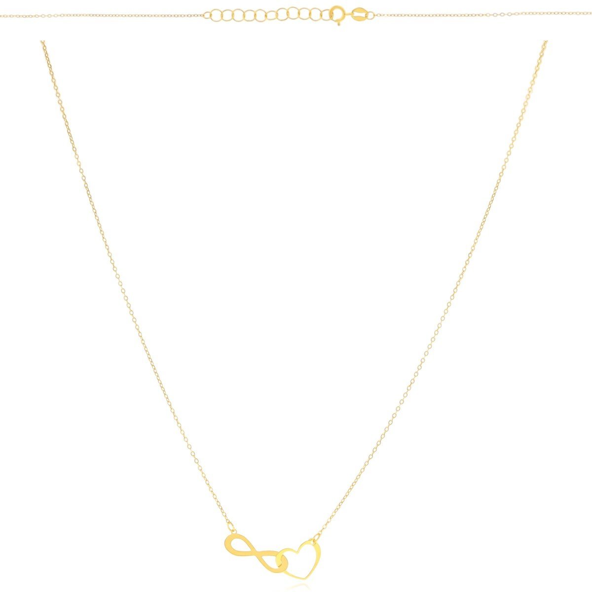 Złoty naszyjnik celebrytka serce i nieskończoność pr. 585