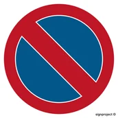 Systemy ekspozycyjne i znaki informacyjne - SA008 ZAKAZ POSTOJU, PN - PŁYTA PCV 1MM; (600X600MM) - miniaturka - grafika 1