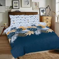 Pościel - Granatowa pościel 220x200 w monstery Universal 03 bawełniana Matex - miniaturka - grafika 1
