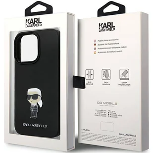 Etui Karl Lagerfeld KLHCP13LSMHKNPK na iPhone 13 Pro / 13 - czarne Silicone Ikonik Metal Pin - Etui i futerały do telefonów - miniaturka - grafika 8