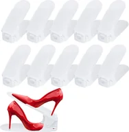 Szafki na buty - XMTECH Regulowane stojaki na buty 20-częściowy stojak na buty oszczędzający miejsce 3-stopniowa regulacja antypoślizgowy organizer na buty, biały - miniaturka - grafika 1