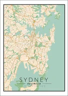 Plakaty - Galeria Plakatu, Plakat, Sydney Mapa Kolorowa, 40x50 cm - miniaturka - grafika 1