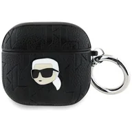 Akcesoria do słuchawek - Etui na słuchawki KARL LAGERFELD Monogram Karl Head do Apple AirPods 4 Czarny - miniaturka - grafika 1
