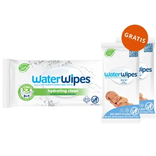 WaterWipes Hydrating Clean Bio, chusteczki z ekstraktem z aloesu, 60 sztuk + WaterWipes Bio, 2 x 10 sztuk gratis - Chusteczki nawilżane - miniaturka - grafika 1