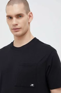 Koszulki męskie - New Balance t-shirt bawełniany kolor czarny gładki MT31542BK-2BK - grafika 1