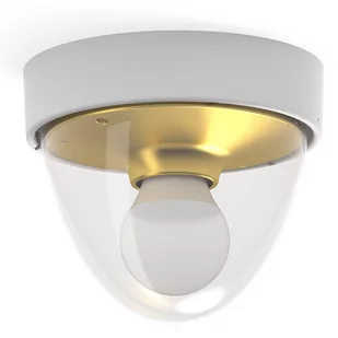 Nowodvorski Lampa sufitowa i ścienna NOOK SENSOR na e27 10W IP44 wys. 15cm biały złoty 7968 - Lampy ścienne - miniaturka - grafika 1