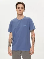 Koszulki męskie - Lee T-Shirt Wobbly 112349080 Niebieski Regular Fit - miniaturka - grafika 1