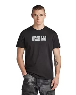 Koszulki męskie - G-STAR RAW Raw. Felt R T T-Shirt męski, Czarny (Dk Black D23710-336-6484), L - grafika 1