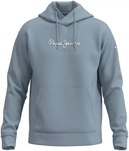 Pepe Jeans Męska bluza z kapturem Edward, błękitna, XS, Niebieskie wybielacze - Bluzy męskie - miniaturka - grafika 1