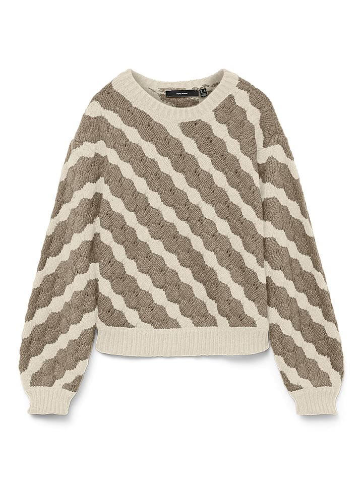 Vero Moda Sweter w kolorze beżowo-oliwkowym