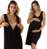 Piżamy ciążowe - Koszula Nocna Ciązowa Do Szpitala Karmienia Na Ramiączkach S/m - miniaturka - grafika 1