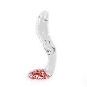 Sztuczne penisy - Szklane dildo Kiotos Clear Swan Curve & Red Dots - miniaturka - grafika 1