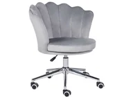 Fotele i krzesła biurowe - Krzesło biurowe regulowane welurowe szare MONTICELLO - miniaturka - grafika 1
