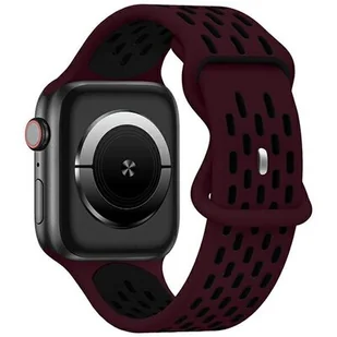 Pasek BELINE New Sport Silicone do Apple Watch 4/5/6/7/8/9/SE/SE 2/SE 2022 (38/40/41mm) Bordowo-czarny - Akcesoria do smartwatchy - miniaturka - grafika 2