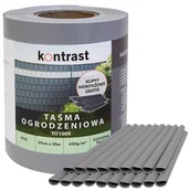 Ogrodzenia - TAŚMA OGRODZENIOWA 19cmx35m PANEL NA PŁOT SZARA + KLIPSY - miniaturka - grafika 1