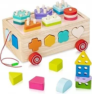 Klocki - Drewniane Klocki Montessori WOODMAM Zabawka Edukacyjna dla Dzieci 36m+ - miniaturka - grafika 1