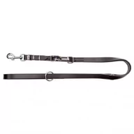 Smycze dla psów - Dingo Smycz Skóra przedłużana szyta 220 cm czarna 8339 - miniaturka - grafika 1