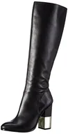 Kozaki damskie - ALDO Damskie kozaki z krótką cholewką, czarny - Czarny Black Leather 97-41 EU - miniaturka - grafika 1