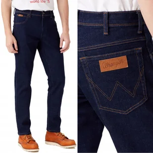 Wrangler TEXAS SLIM Day Drifter SZLACHETNY GRANATOWY D��INS W50 L32 - Spodnie męskie - miniaturka - grafika 1