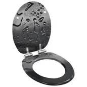 Deski sedesowe - Deska klozetowa wolnoopadająca, MDF, wzór w krople wody - miniaturka - grafika 1