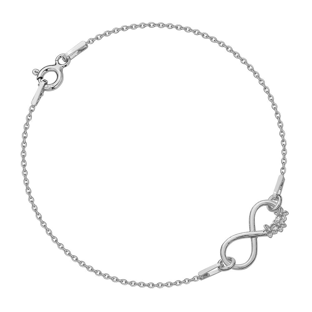 MYNESS Bransoletka - nieskończoność z kwiatkami, rozmiar 17 cm