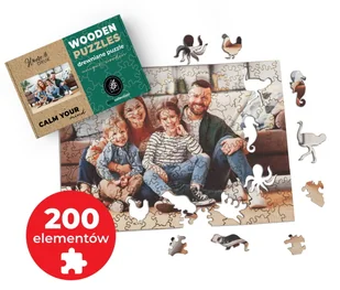 FOTO PUZZLE DREWNIANE z TWOJEGO ZDJĘCIA z elementami zwierząt 60x40cm 200el. - Puzzle - miniaturka - grafika 1