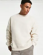 Bluzy męskie - Topman Bluza Beżowa Męska Klasyczna Gładka Xs 1Xmc - miniaturka - grafika 1