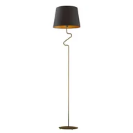 Lampy stojące - Czarna lampa stojąca z abażurem ze złotym wnętrzem FOGO GOLD - miniaturka - grafika 1