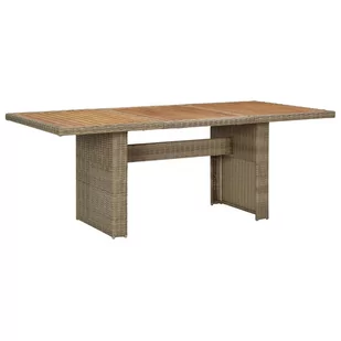 vidaXL Stół ogrodowy, brązowy, 200x100x74 cm, rattan PE - Stoły ogrodowe - miniaturka - grafika 1
