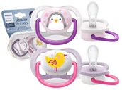 Smoczki uspokajające - Avent Smoczek Ultra Air 0-6M Uspokajający + Etui - Scf080/06 - miniaturka - grafika 1