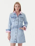 Sukienki - Tommy Jeans Sukienka jeansowa DW0DW22004 Niebieski Regular Fit - miniaturka - grafika 1