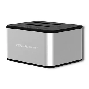 Qoltec Stacja dokująca dla dysku twardego Stacja dokująca dysków 2x HDD/SSD | 2.5&quot 3.5&quot SATA | USB 3.0 | Klonowanie - Obudowy i kieszenie na dyski twarde - miniaturka - grafika 1