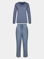 Piżamy damskie - Selmark Piżama Corbatera P7373 Niebieski Regular Fit - miniaturka - grafika 1