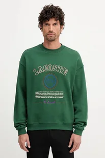 Lacoste bluza bawełniana męska kolor zielony z aplikacją SH5888 - Bluzy męskie - miniaturka - grafika 1